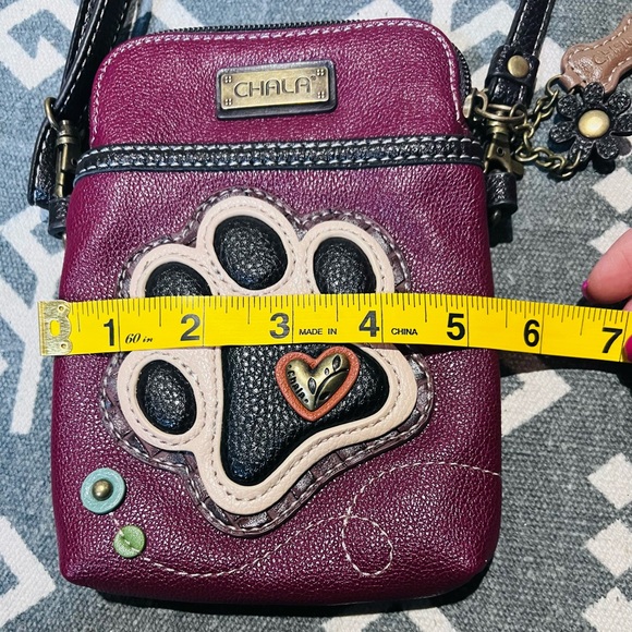 Chala Burgundy Crossbody with Paw Accent - Picture 8 of 9